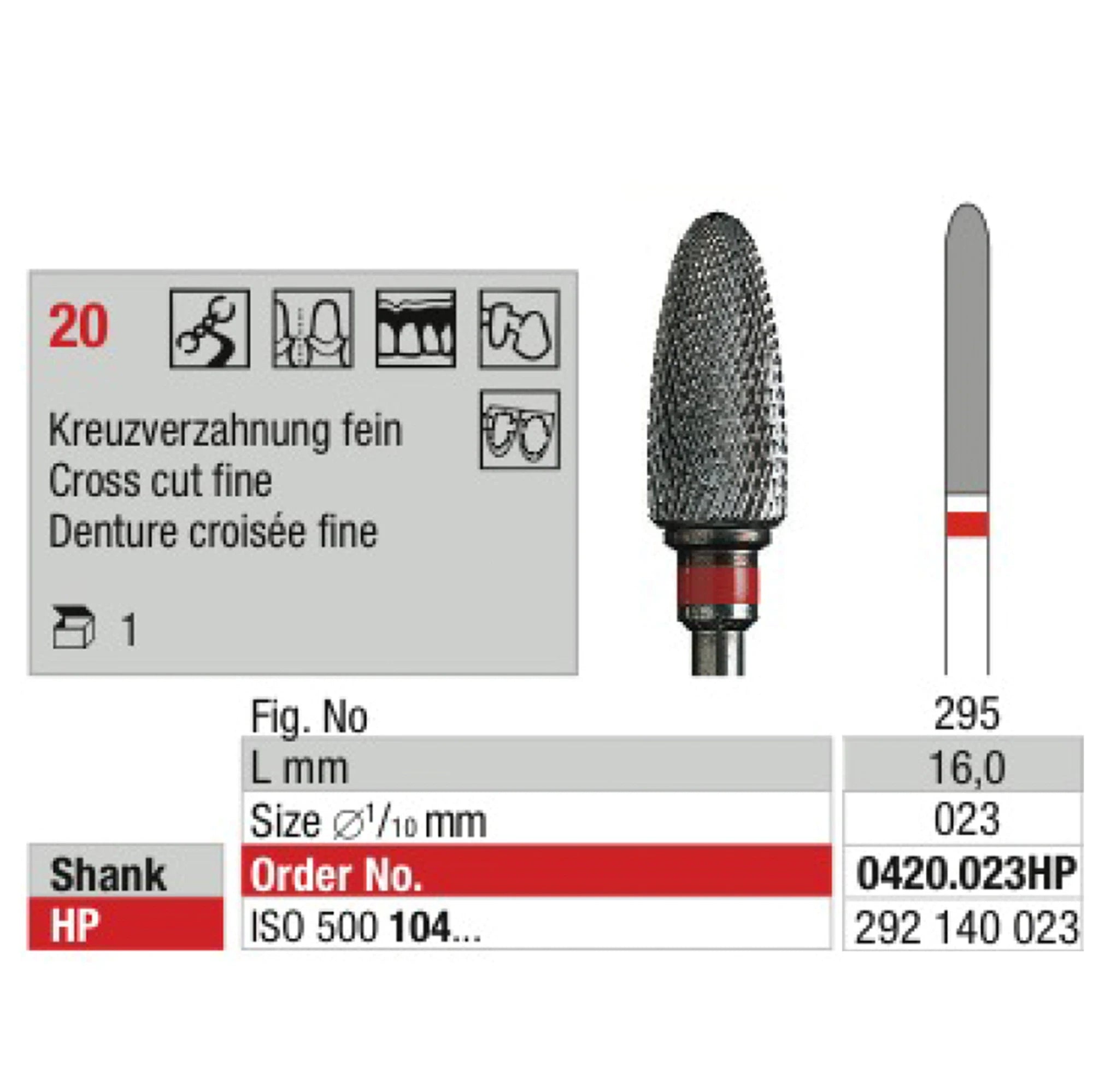 EDENTA TC CUTTER CROSS CUT FINE
